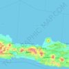 Central Java topographic map, elevation, terrain