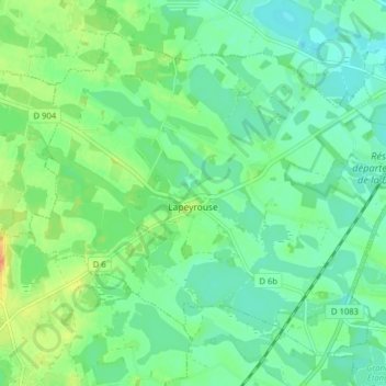Lapeyrouse topographic map, elevation, terrain