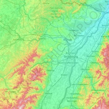 Basso-Reno topographic map, elevation, terrain