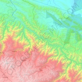 Coasa topographic map, elevation, terrain