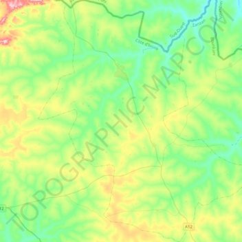 Doropo topographic map, elevation, terrain