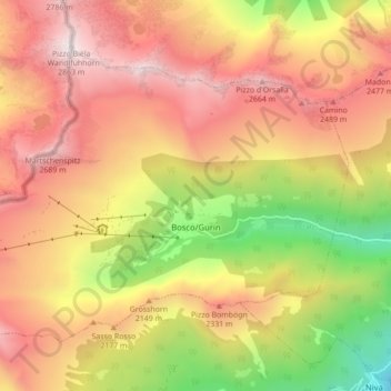 Gurin topographic map, elevation, terrain