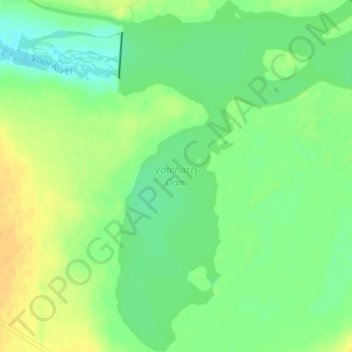 Vaalharts Dam topographic map, elevation, terrain