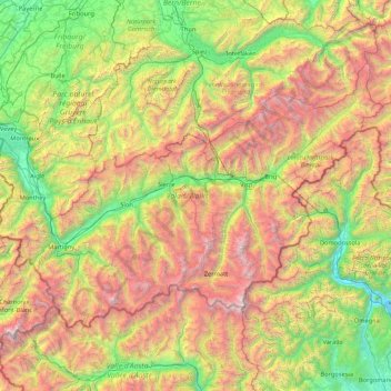 Wallis topographic map, elevation, terrain
