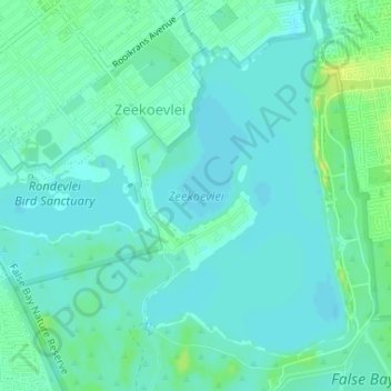 Zeekoevlei topographic map, elevation, terrain