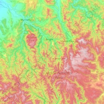 Alpine Shire topographic map, elevation, terrain