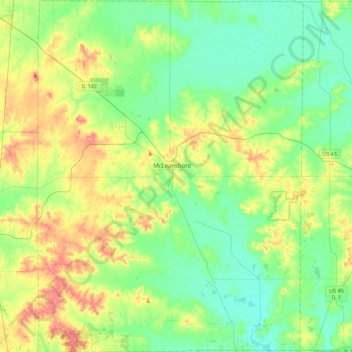 Hamilton County topographic map, elevation, terrain