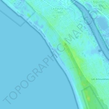 Plage des Chardons topographic map, elevation, terrain