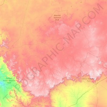 Karoo Hoogland Ward 3 topographic map, elevation, terrain