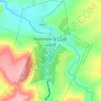 Rommani topographic map, elevation, terrain