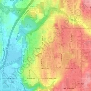 Milton topographic map, elevation, terrain