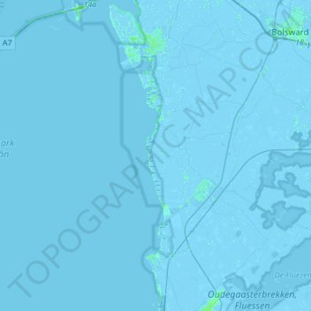 Makkum topographic map, elevation, terrain