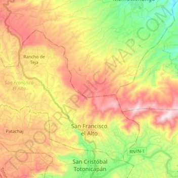 San Francisco El Alto topographic map, elevation, terrain