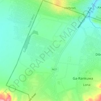 Tshwane Ward 30 topographic map, elevation, terrain