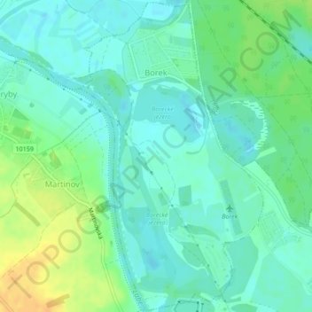 Borek topographic map, elevation, terrain