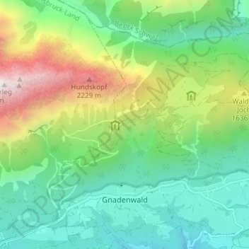 Gemeinde Gnadenwald topographic map, elevation, terrain