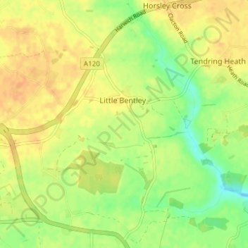 Little Bentley topographic map, elevation, terrain