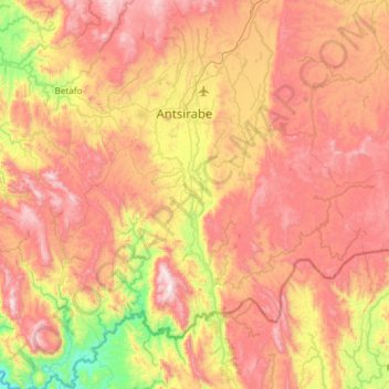 Manandona topographic map, elevation, terrain