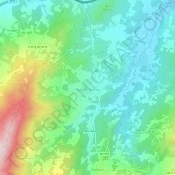 Vale de Azares topographic map, elevation, terrain