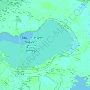 Lake Mattamuskeet topographic map, elevation, terrain