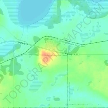 Village of Bittern Lake topographic map, elevation, terrain