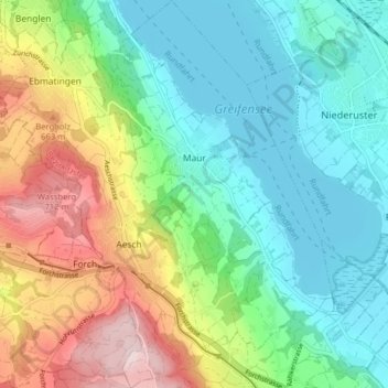 Maur topographic map, elevation, terrain