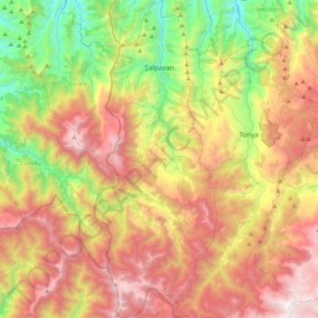 Şalpazarı topographic map, elevation, terrain