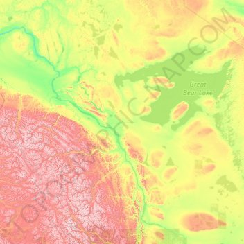 Sahtu Region topographic map, elevation, terrain