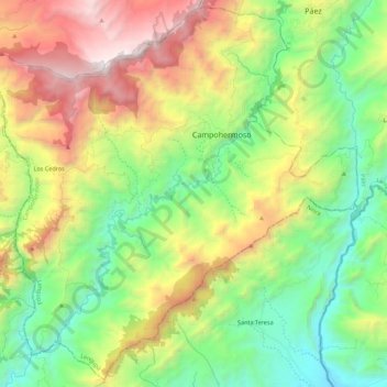 Campohermoso topographic map, elevation, terrain