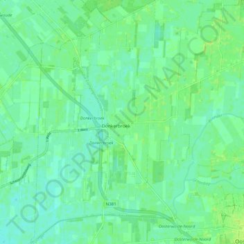 Donkerbroek topographic map, elevation, terrain