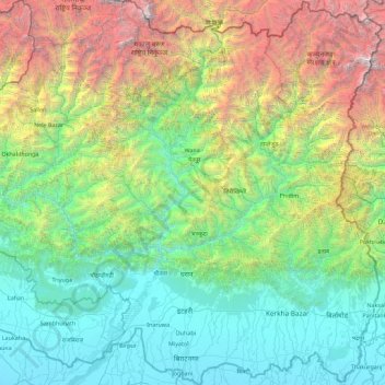 कोशी अञ्चल topographic map, elevation, terrain