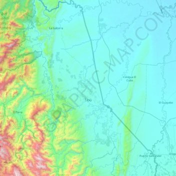 Tibú topographic map, elevation, terrain