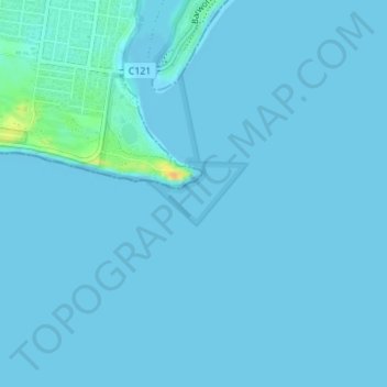 Barwon Bluff Marine Sanctuary topographic map, elevation, terrain