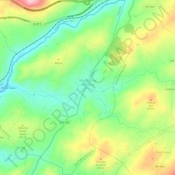 Vila Franca da Serra topographic map, elevation, terrain