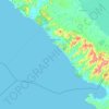 San Juan del Sur topographic map, elevation, terrain