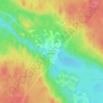 Харагеничи topographic map, elevation, terrain