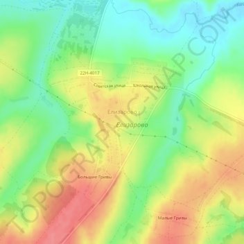 Елизарово topographic map, elevation, terrain