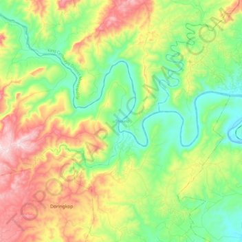 uThukela topographic map, elevation, terrain