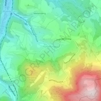 Häfelfingen topographic map, elevation, terrain