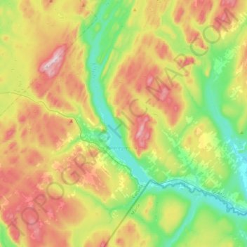 Pohénégamook topographic map, elevation, terrain