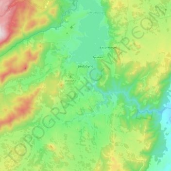 Jindabyne topographic map, elevation, terrain