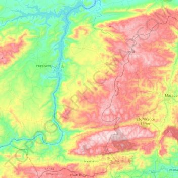 Natuba topographic map, elevation, terrain