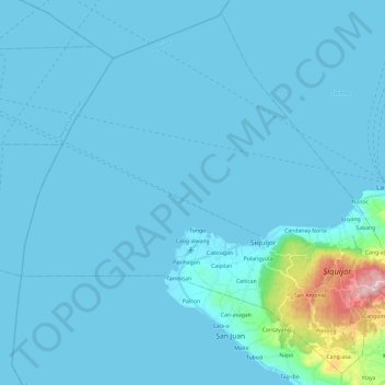 Siquijor topographic map, elevation, terrain