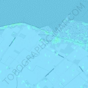 Moddergat topographic map, elevation, terrain