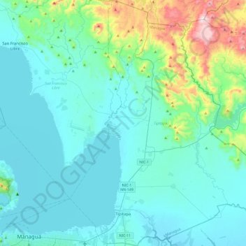 Tipitapa topographic map, elevation, terrain