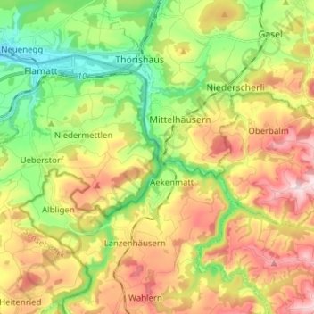 Sense topographic map, elevation, terrain