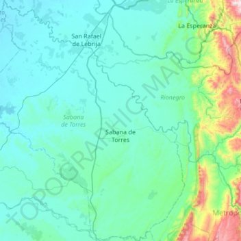 Sabana de Torres topographic map, elevation, terrain