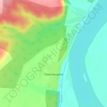 Павловщина topographic map, elevation, terrain