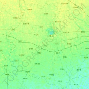 Shangqiu topographic map, elevation, terrain