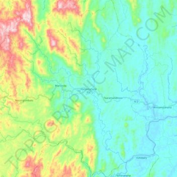 Ranomafana Est topographic map, elevation, terrain